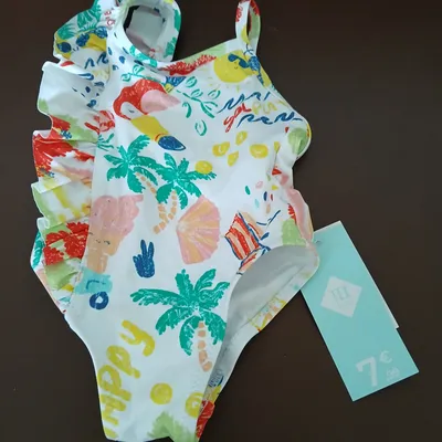 maillot de bain fille une piece tex baby 60 cm 3 mois